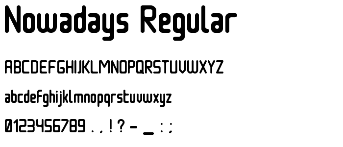 Nowadays Regular font